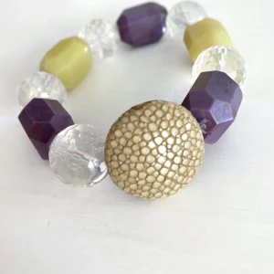 ohrangerie Limited Edition | Lila Stücke<Armband mit Rochenleder "Nellie", lila/lindgrün
