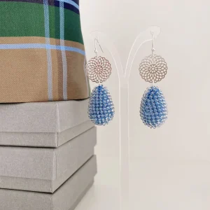 ohrangerie Blaue Stücke | Beeren<Beerentropfen mit Blume, jeansblau