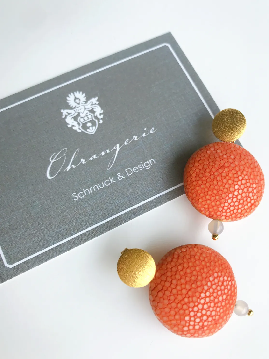 ohrangerie Orange Stücke | Ohrringe Aus Rochenleder<Ohrringe aus Rochenleder, orange