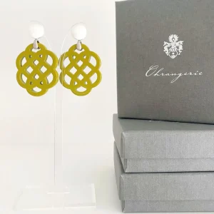 ohrangerie Gelbe Stücke | Ohrringe Aus Horn<"Anemone" aus Horn, limette